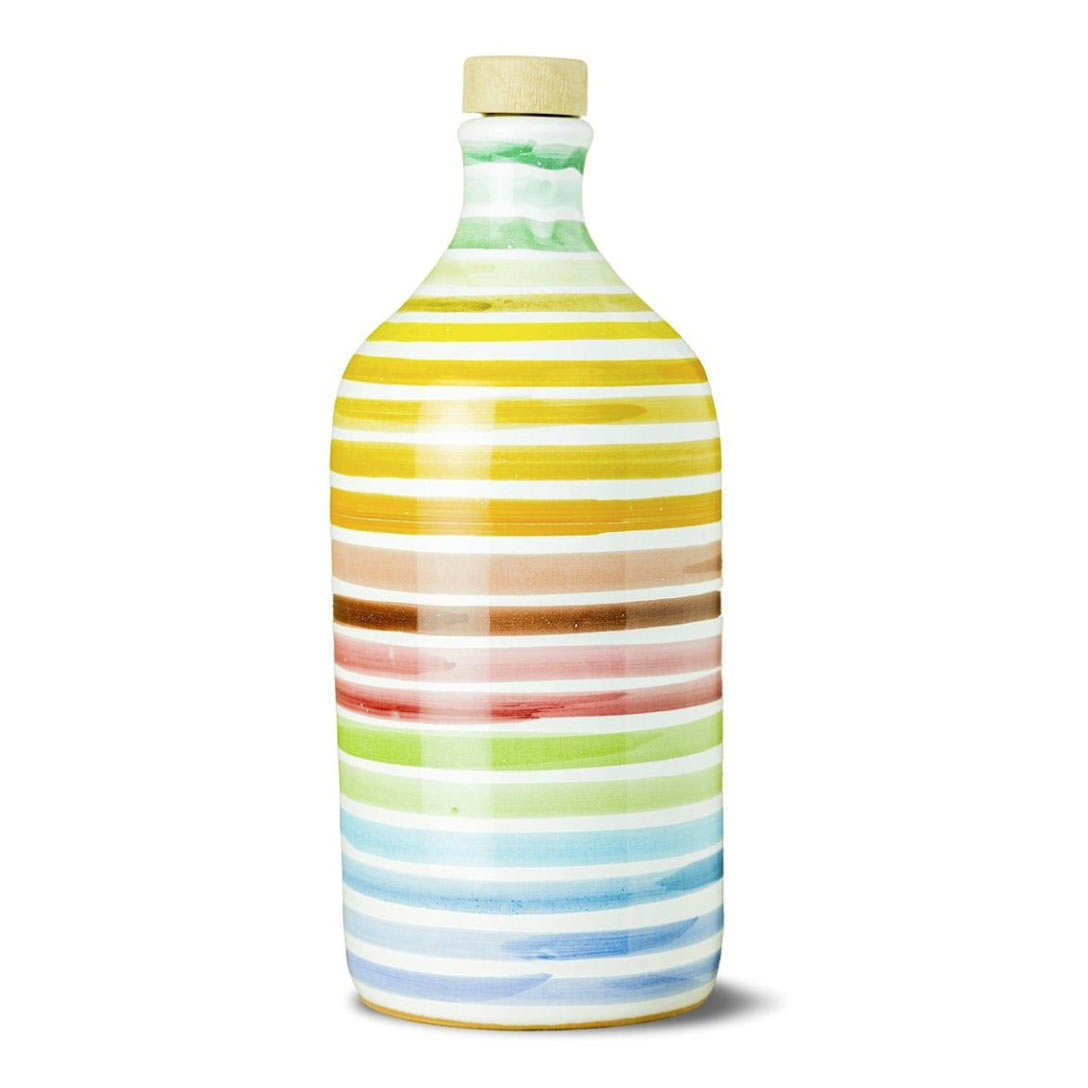 Huile d'olive vierge extra fruité - Bouteille en céramique arc-en-ciel