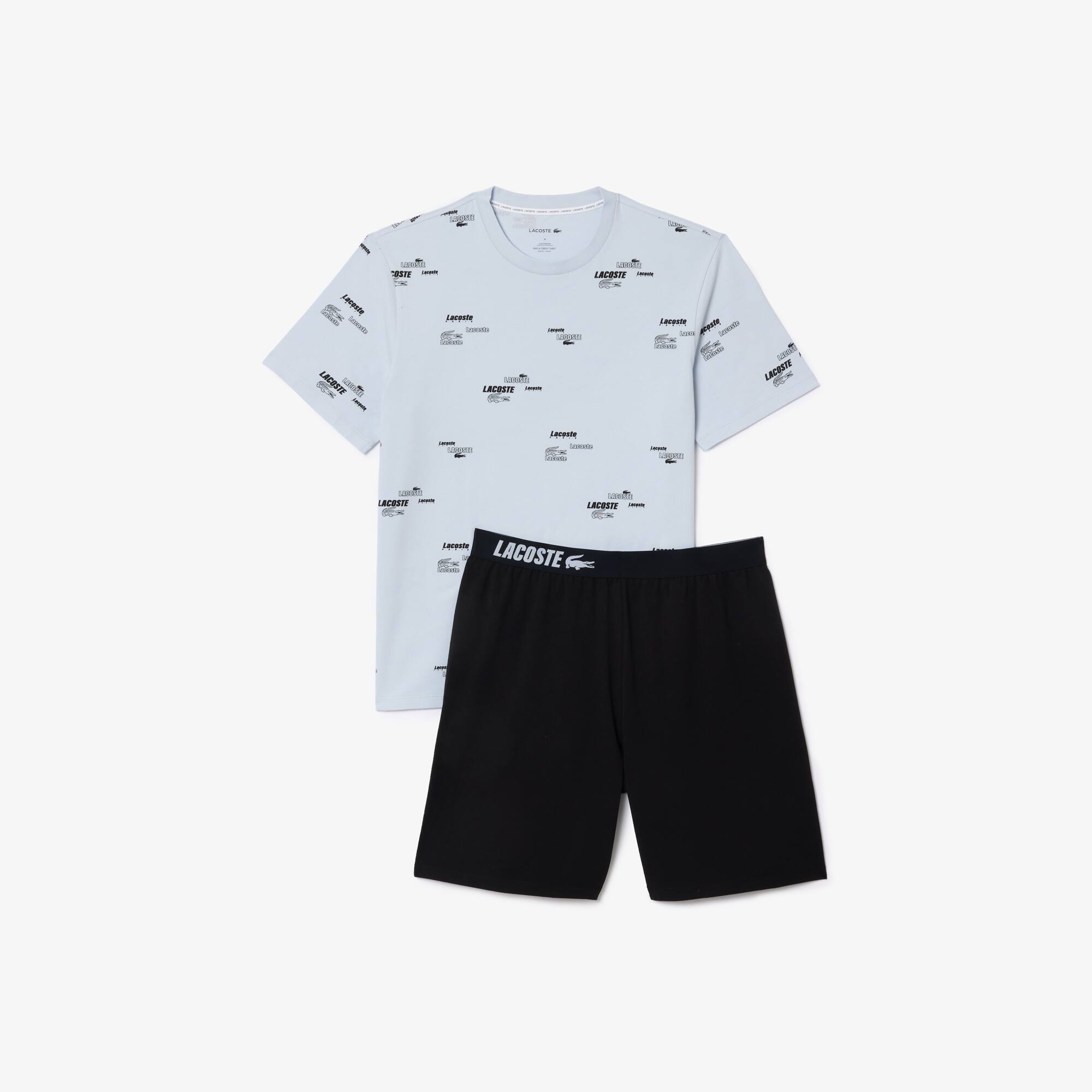 Pyjama Set mit bedrucktem Oberteil Pyjamas - Blau - Lacoste - Herren