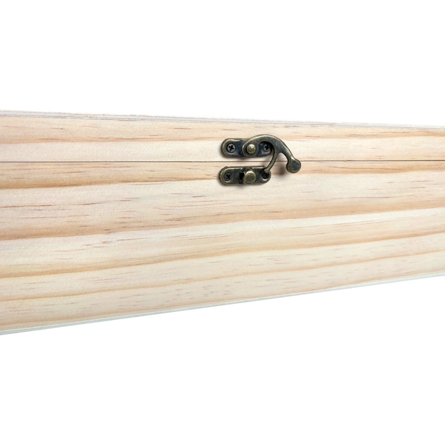 Wijnkist, 1 fles, scharnierdeksel, 340x95x95mm, hout, naturel