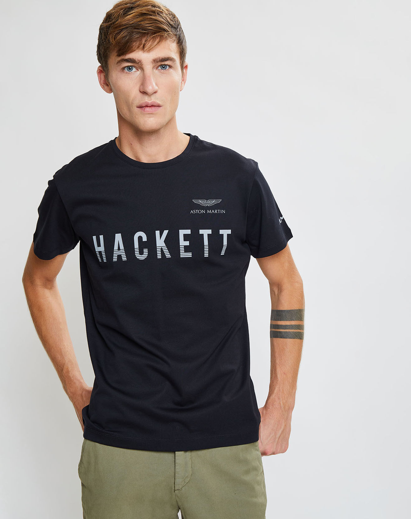 Hackett London T-Shirt Logo Aston Martin Racing noir