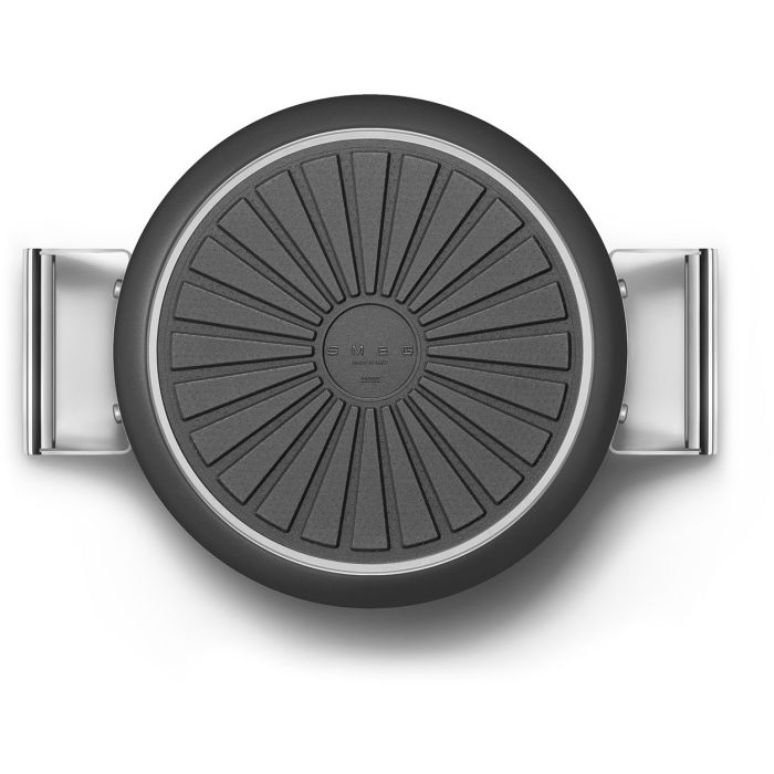 SMEG Kochtopf mit Deckel 26 cm CKFC2611BLM Schwarz