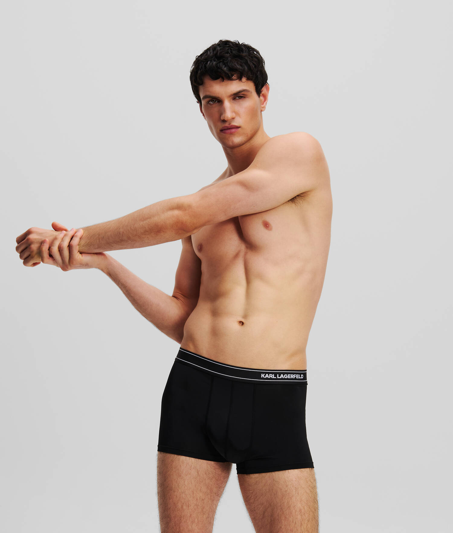 CALEÇONS LÉGERS AVEC LOGO KARL – LOT DE 3 - Noir