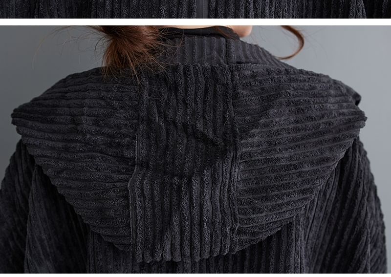 Taragon - Corduroy jas met capuchon en rits