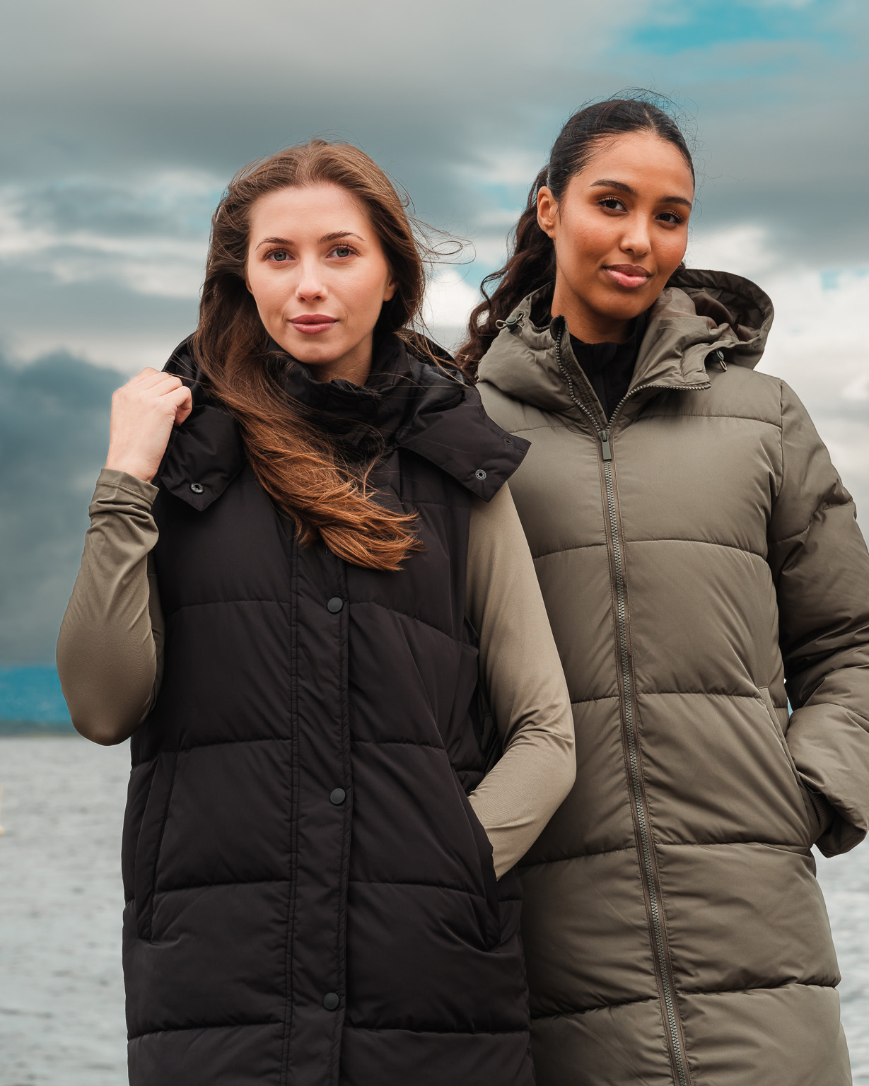 LEVITY Matilda Long Puffer Vest Black