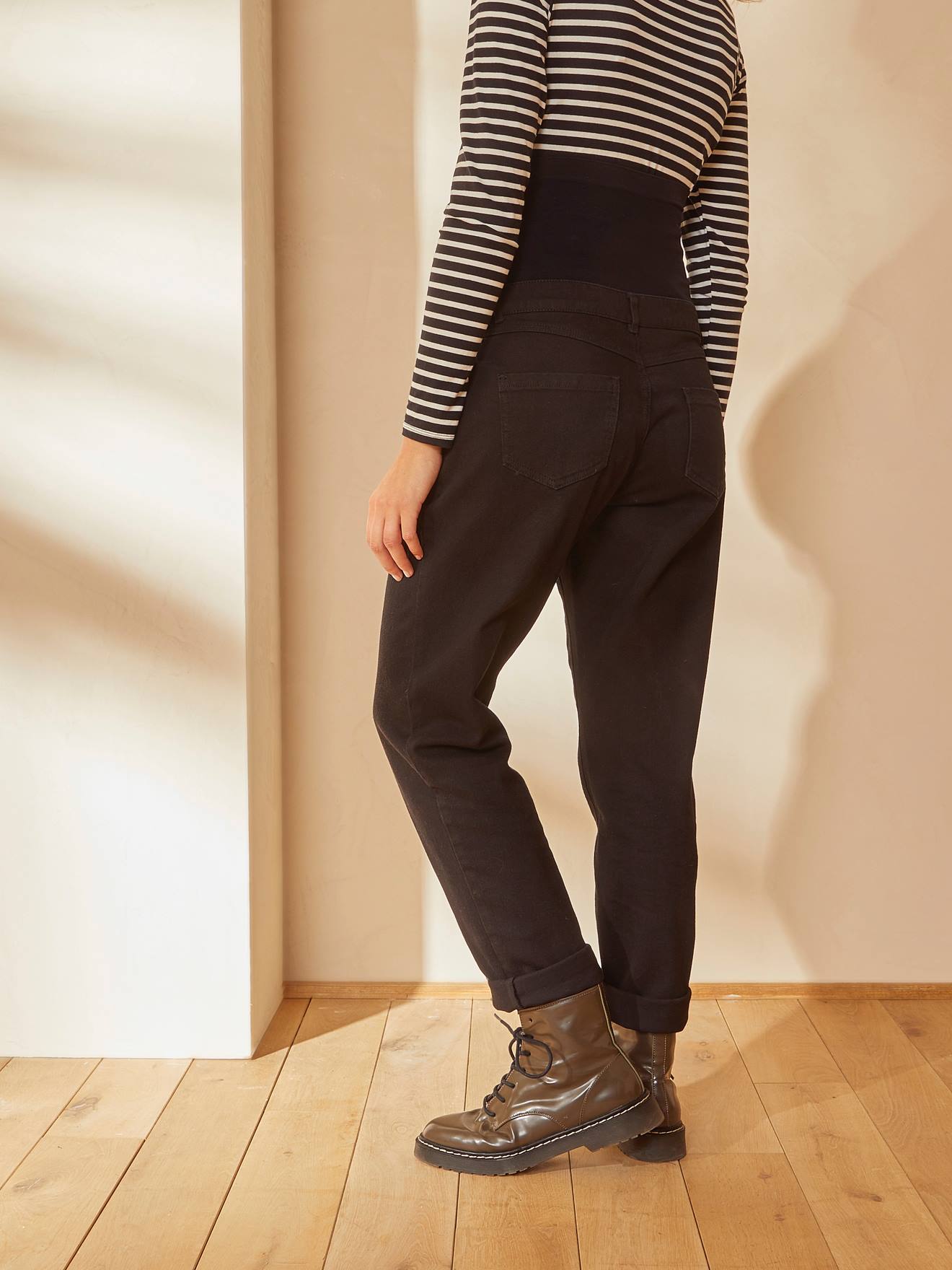 Calça jeans de gestante estilo 