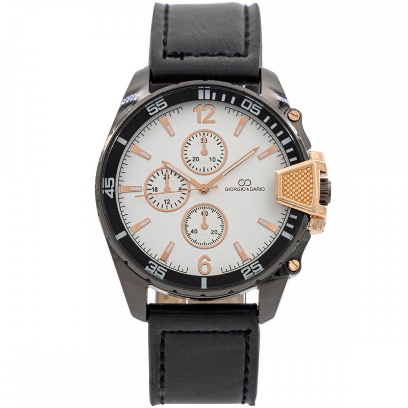 Coffret montre Homme GIORGIO bracelet Cuir Noir