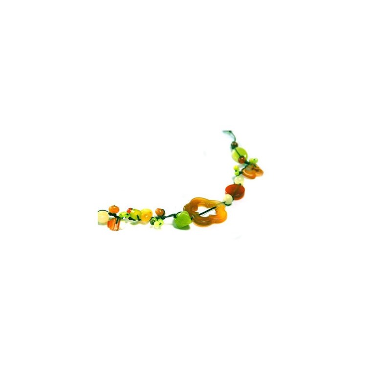 Collier pierres et fil de soie