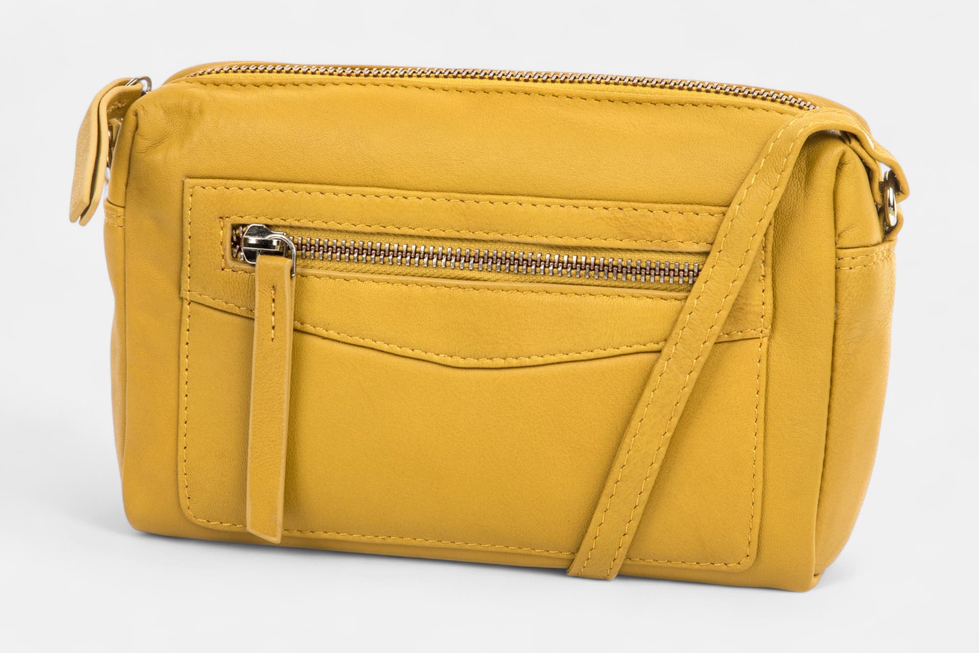 Sac bandoulière en cuir jaune