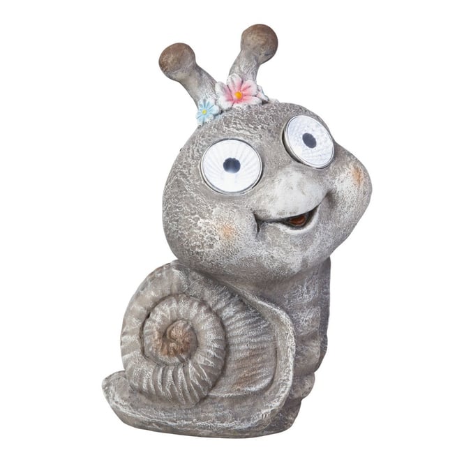 Schnecke mit Solar LED - aus Polyresin - ca. 16,5 x 12 x 24,5 cm