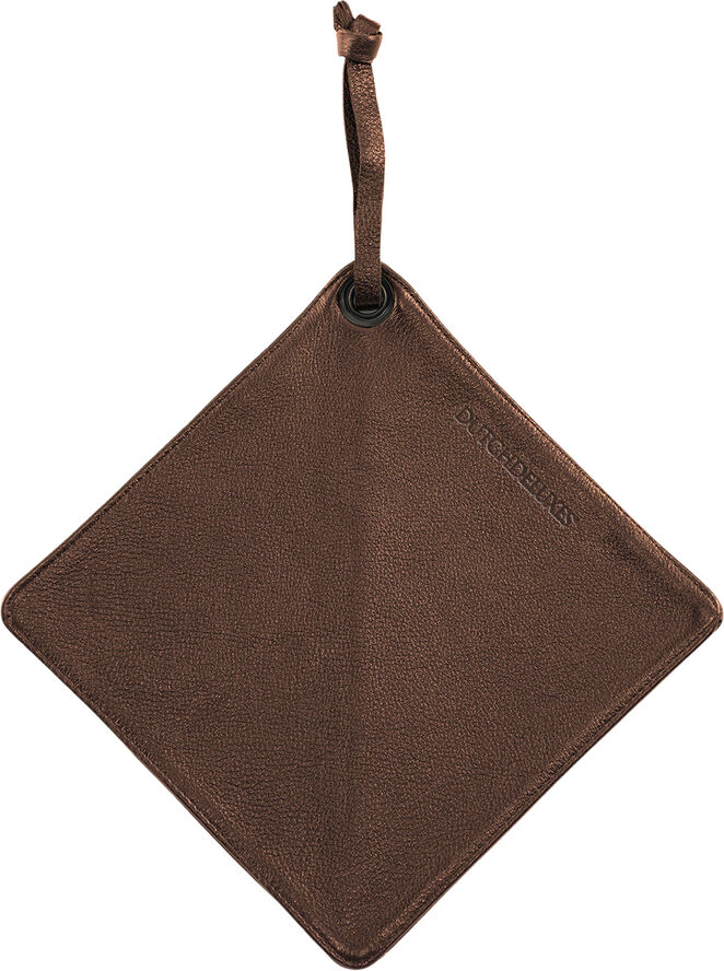 DutchDeluxes Pot Holder, Classic Brown Leather, with smart insert Classic brown