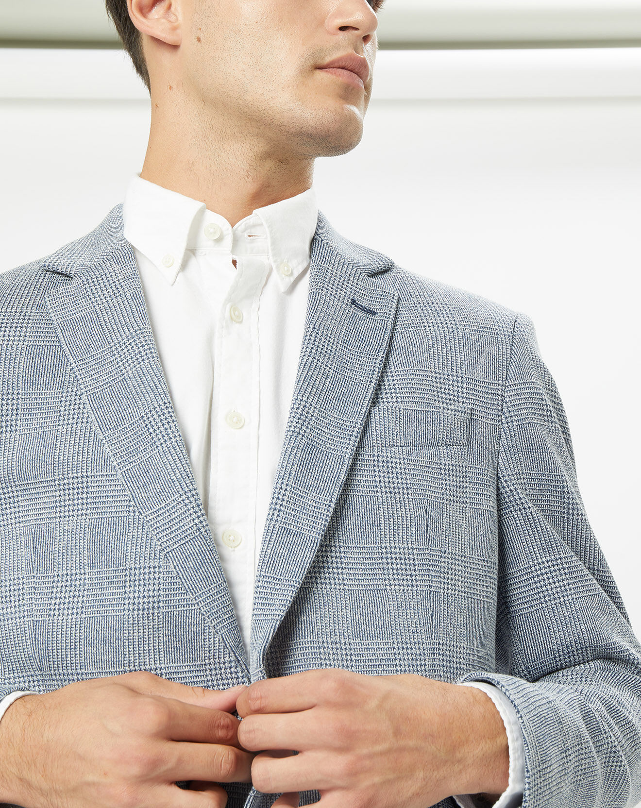 Hackett London Veste à carreaux bleue