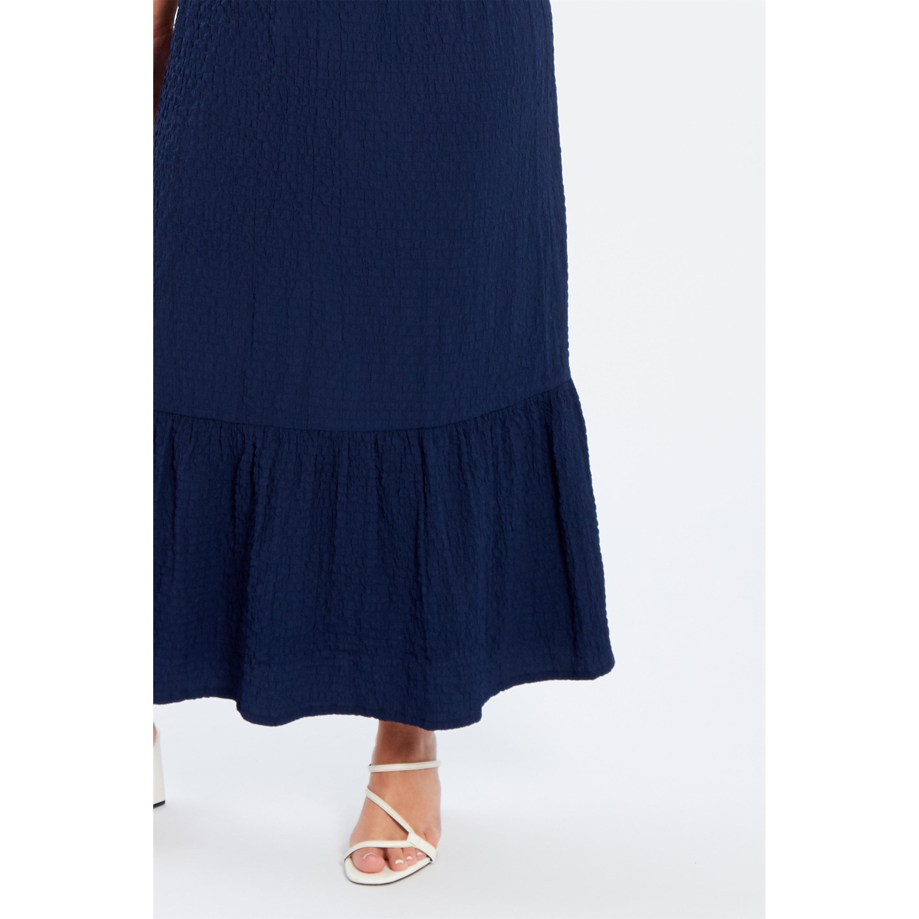 Be You Crepe Tiered Midi Skirt