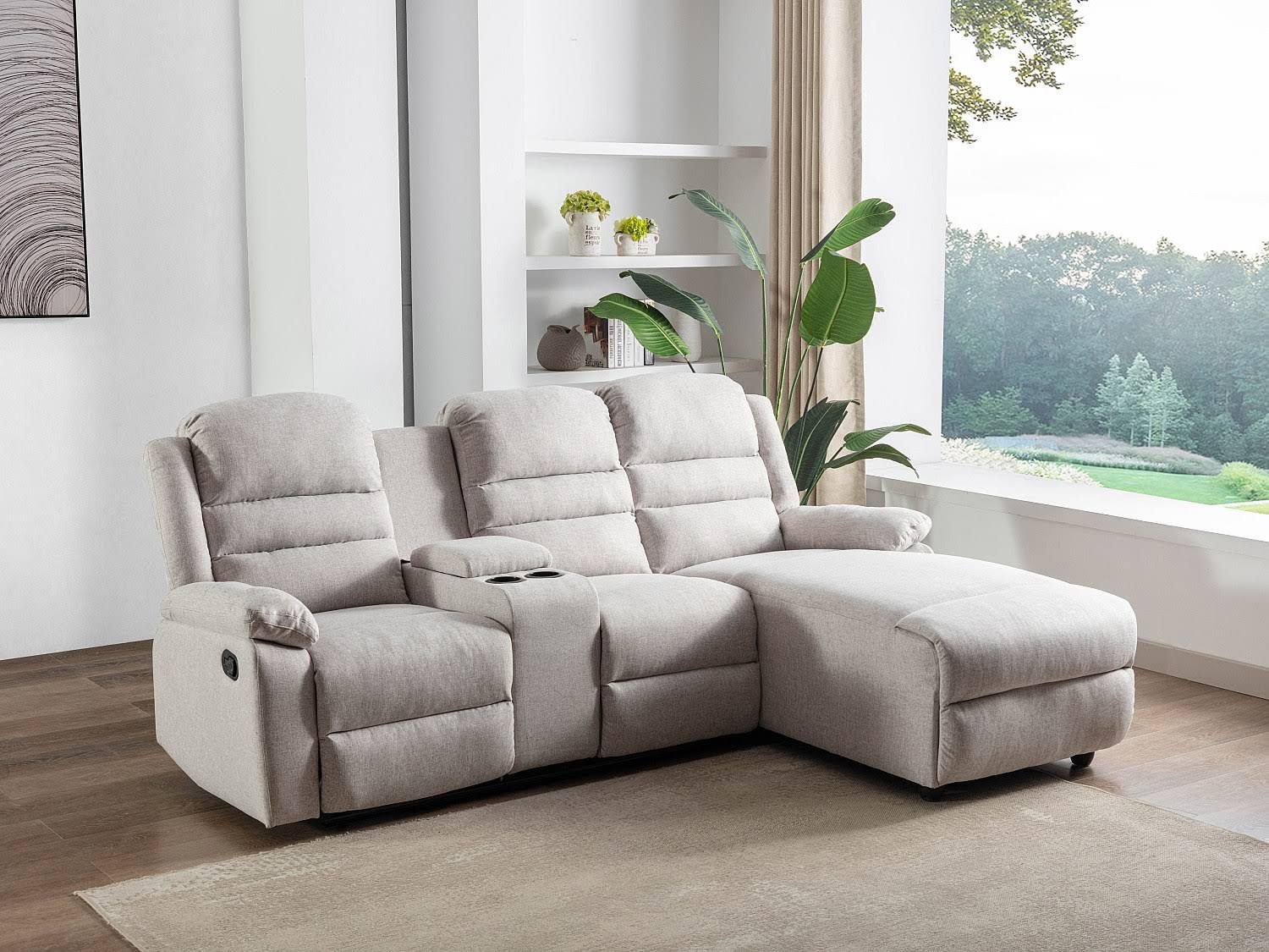vente-unique.com 4 -Sitzer-Ecksofa aus Polyester