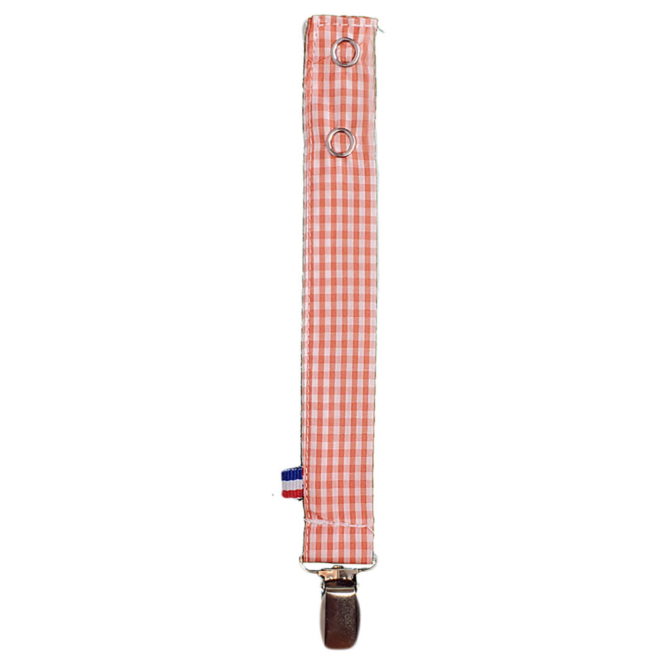 Papate Attache Tétine en Coton Bio Teddy vichy - 17x2 cm