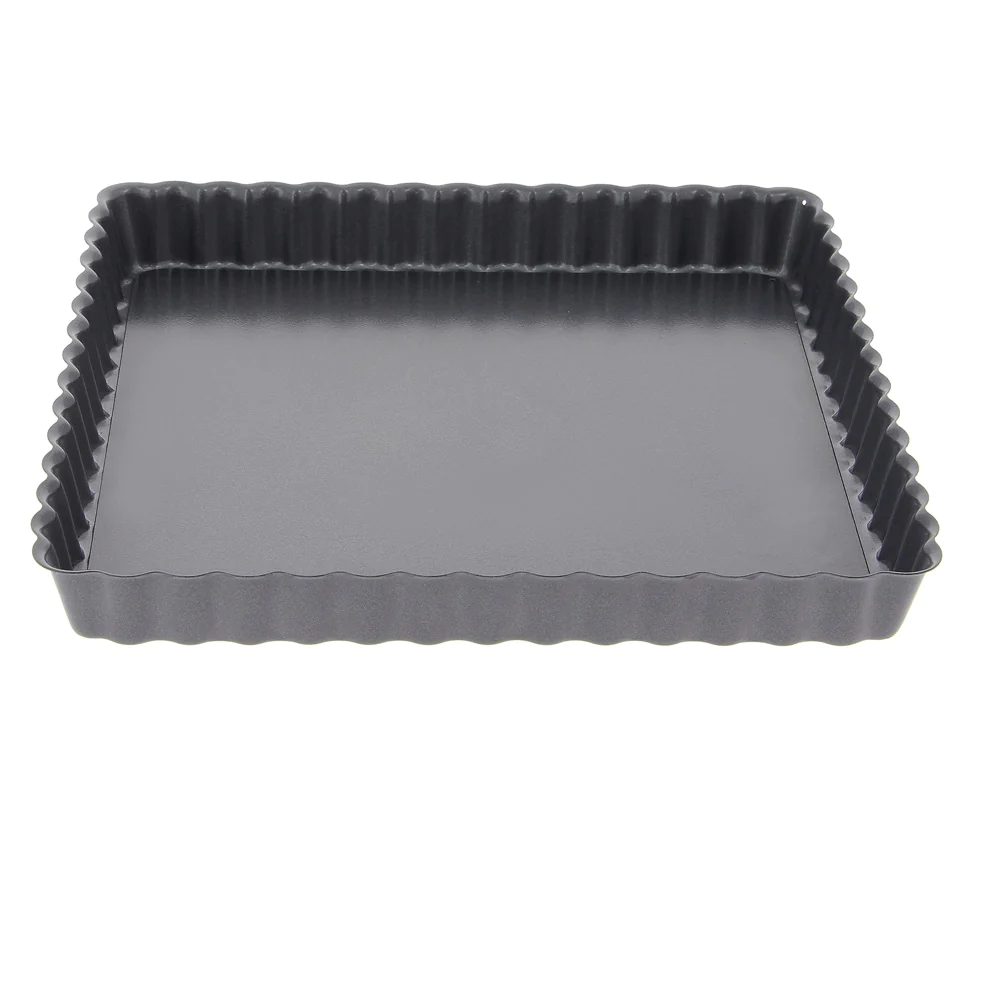 Moule à tarte carré 23 cm en acier fond démontable De Buyer