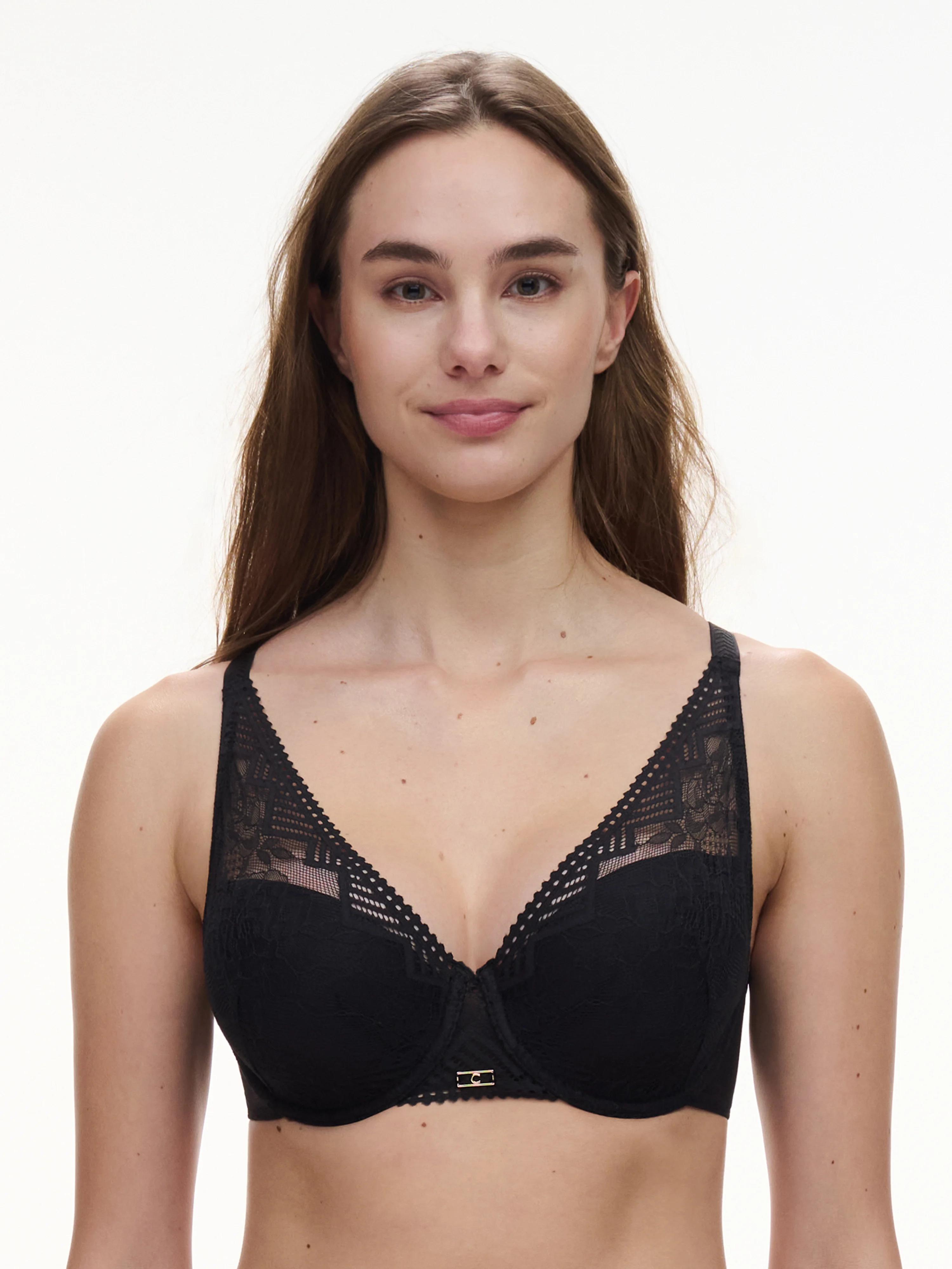 ORIGINS - Soutien-gorge spacer plongeant en dentelle | Noir