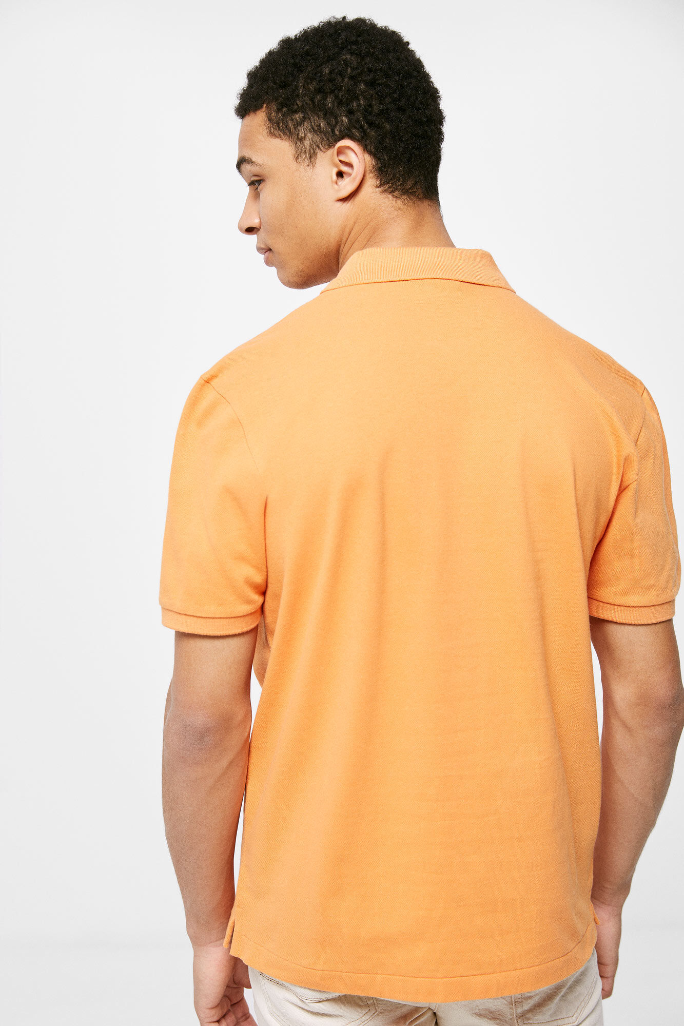 Camisa polo básica em piqué - laranja