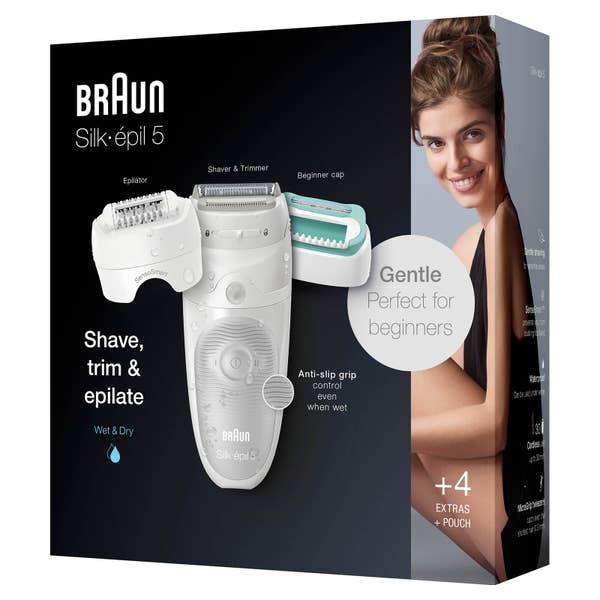 Braun Silk-épil 5 5-625, Epilierer für Epilations-Einsteigerinnen für eine sanfte Haarentfernung, weiß/grau