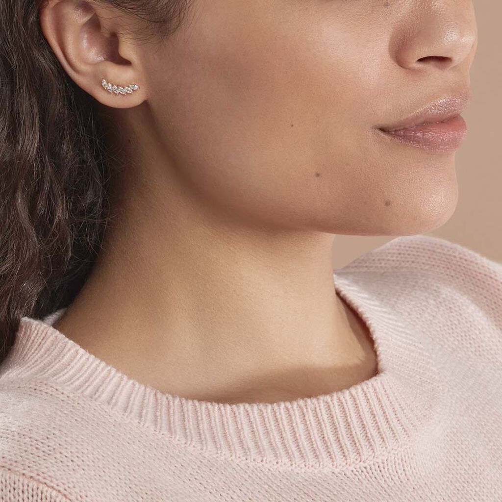 Bijoux D'oreilles Resa Or Jaune Oxyde De Zirconium