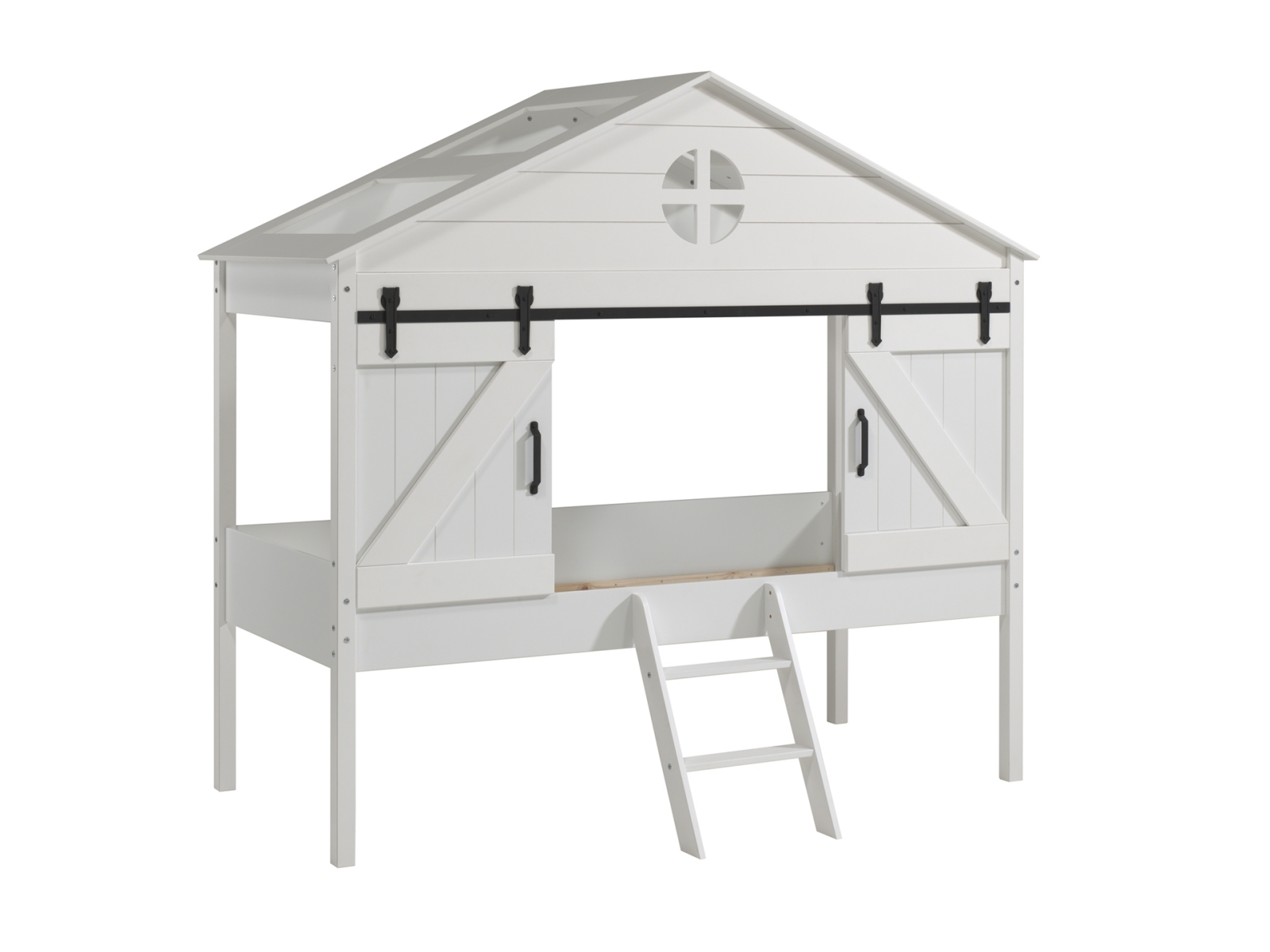 Scheunenbett BARNIE - weiß - halbhoch - 90x200 cm