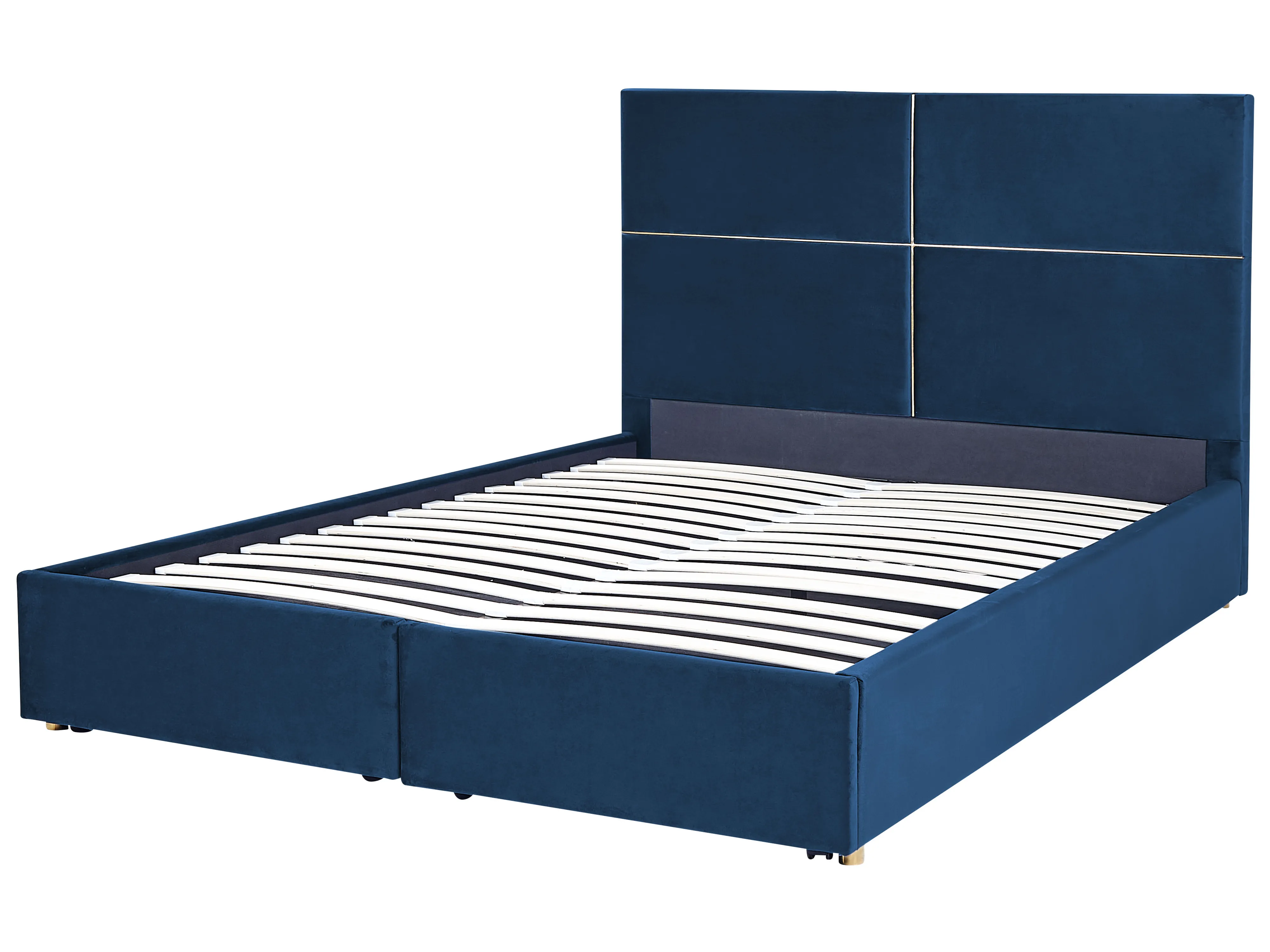 Bed met opbergruimte Fluweel VERNOYES 180 x 200 cm Marineblauw