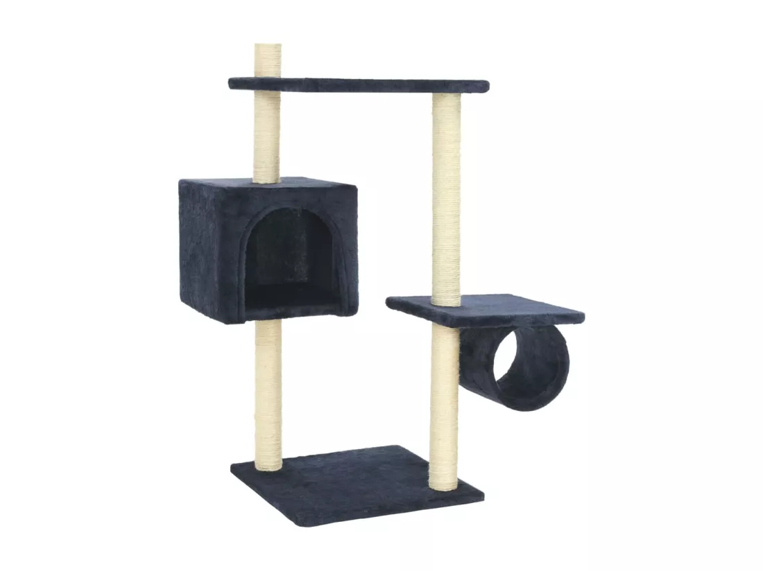 Arbre à chat avec griffoirs en sisal 260 cm Bleu foncé