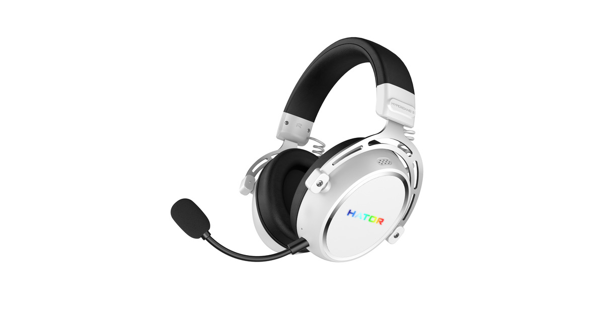 HatorHypergang 3 Wireless over-ear gaming headset  (Wit, RGB, 2.4GHz / Bluetooth / USB)