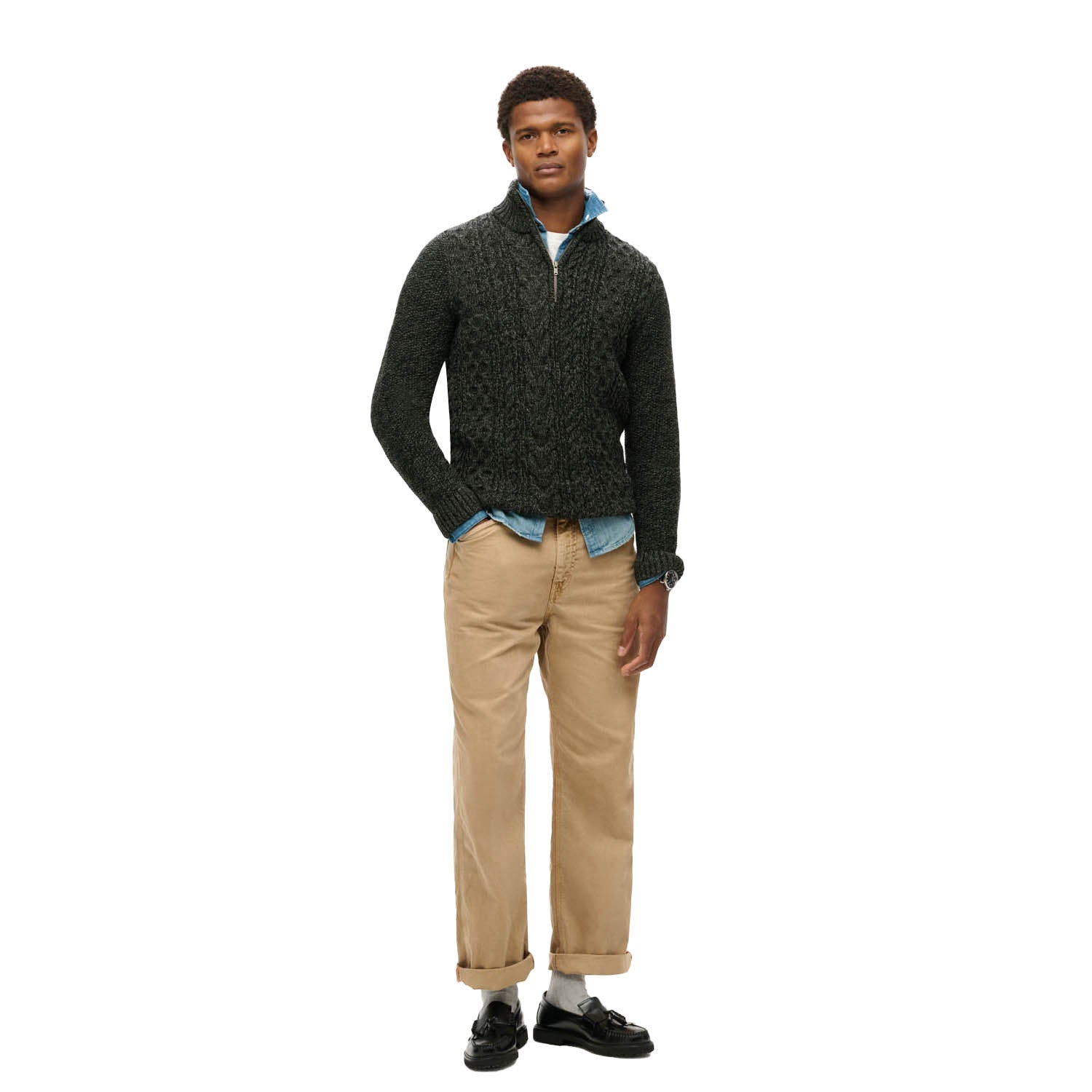 Superdry  Jacob Cable Knit Half Zip