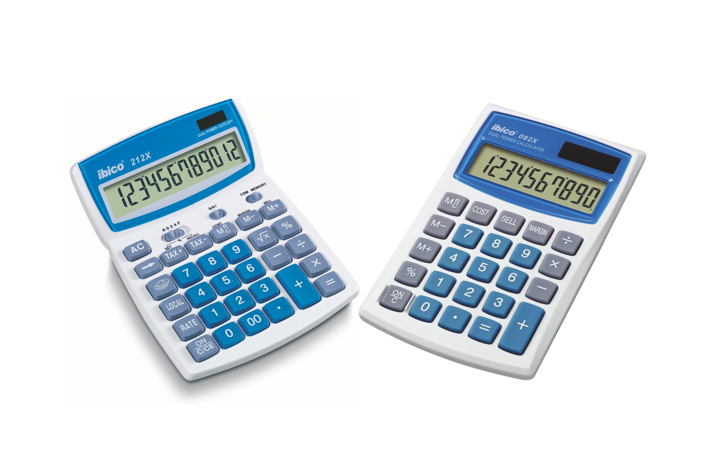 Taschenrechner 212X und 082XTischrechner mit breiten Tasten und extragrossem Display