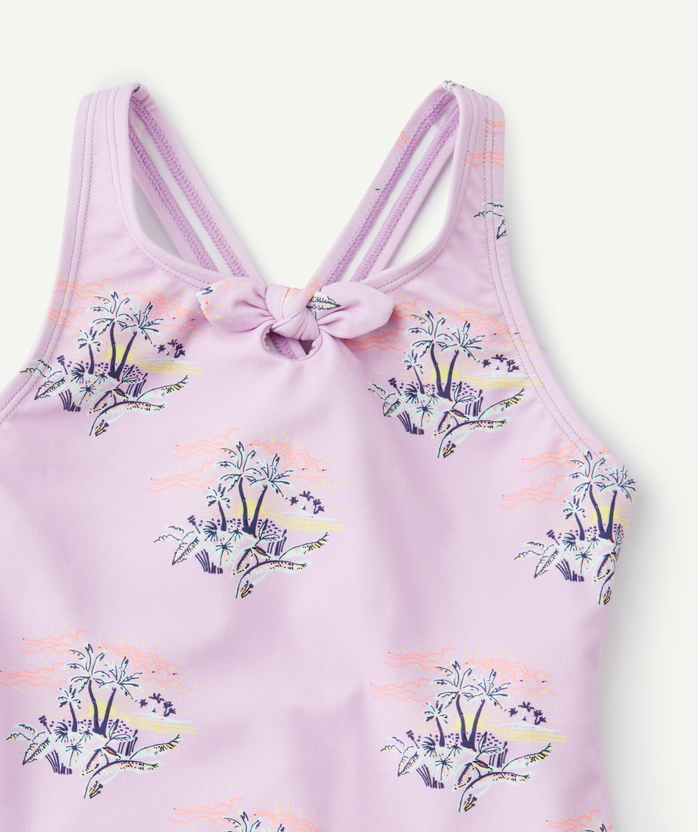 MAILLOT DE BAIN 1 PIÈCE FILLE EN FIBRES RECYCLÉES VIOLET