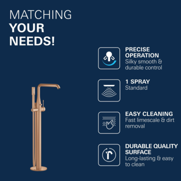 Grohe Colours Vrijstaande Badkraan Essence New Koper met Handdouche