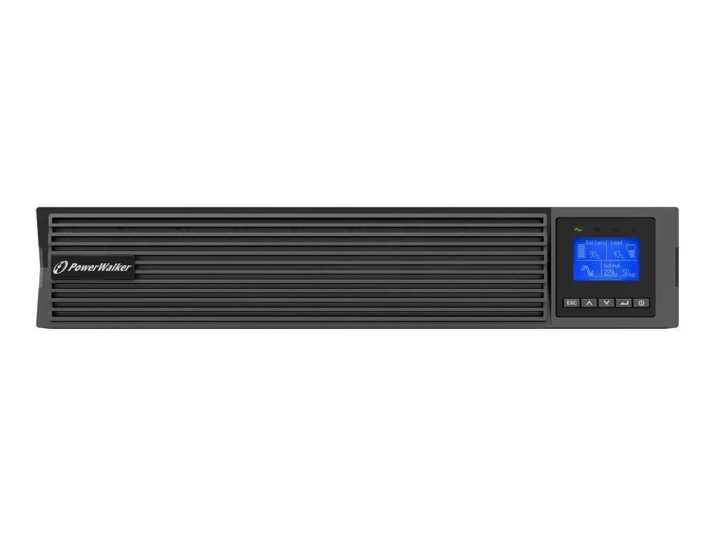 PowerWalker VFI 3000 ICR IoT - UPS (stativ-monterbar / ekstern) - 3000 Watt - 3000 VA - 9 At - RS-232, USB, Ethernet - output-stikforbindelser: 9