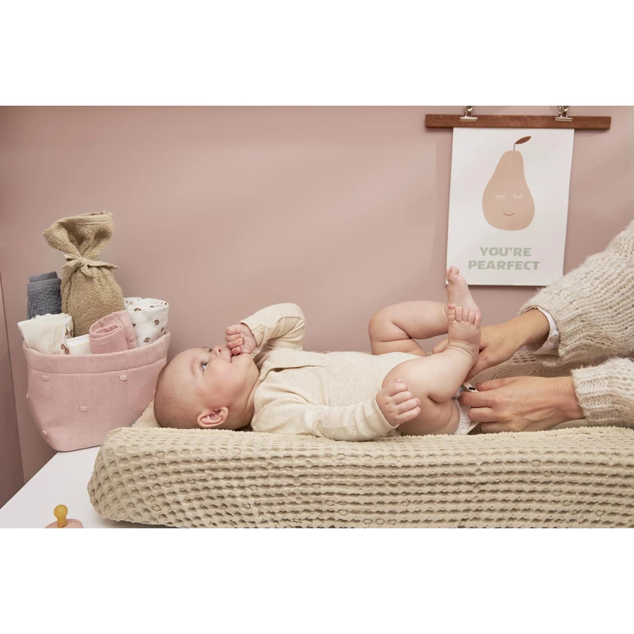 MEYCO Wickelauflagenbezug Waffel Teddy - Sand - 50 x 70 cm