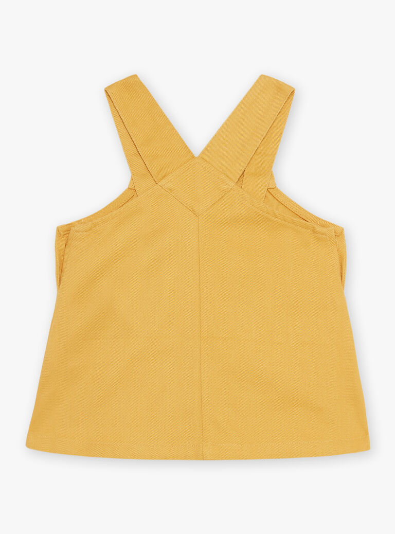 Robe chasuble en twill jaune miel