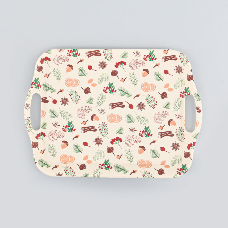Plateau rectangulaire 'cannelle'