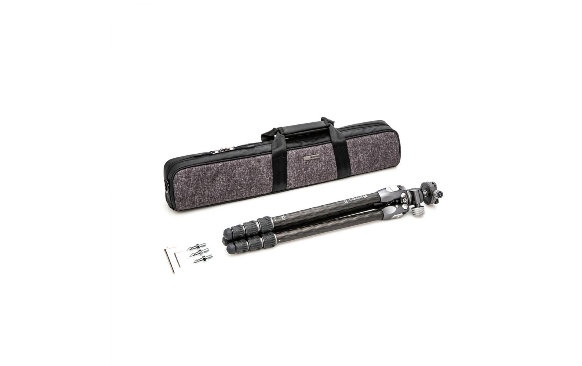 Stativ Kit TTOR14CGX25 Tortoise<br>Stativ-Kit mit Kugelkopf, Schnellwechselplatte, Tasche, Inbusschlüssel und Spikes