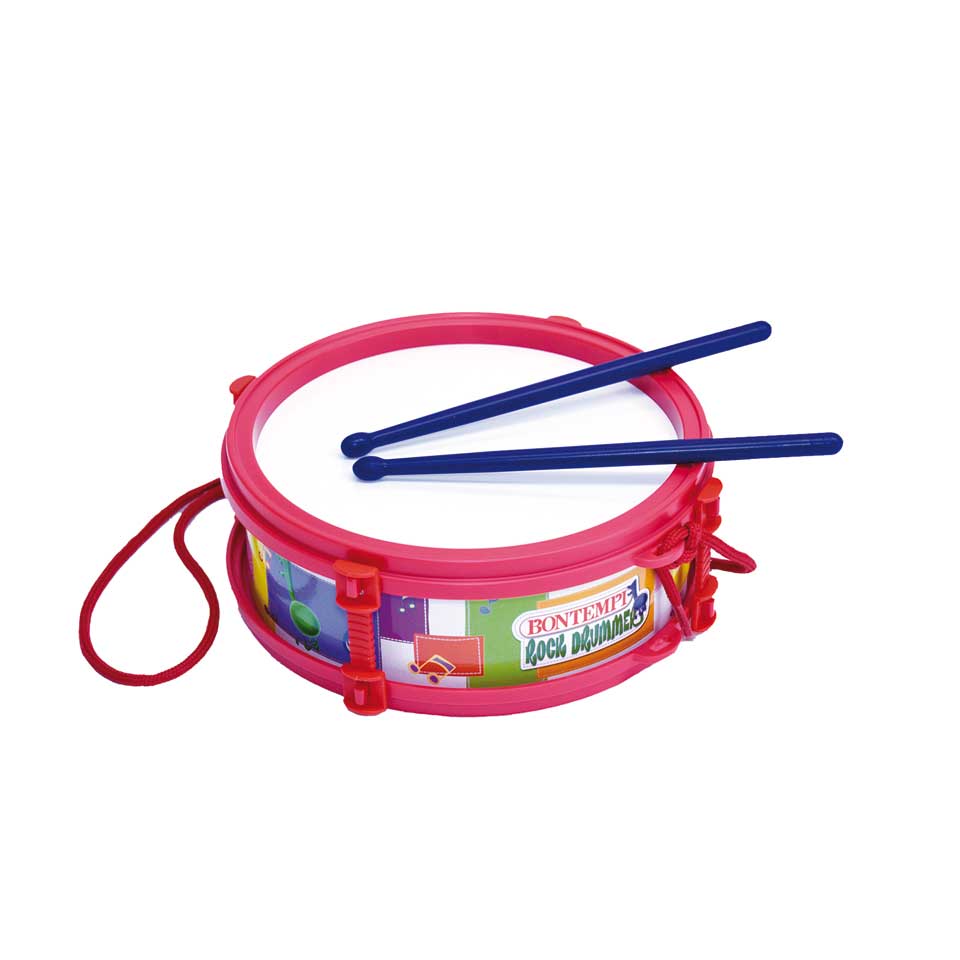 Bontempi trommel met drumstokken - rood/wit