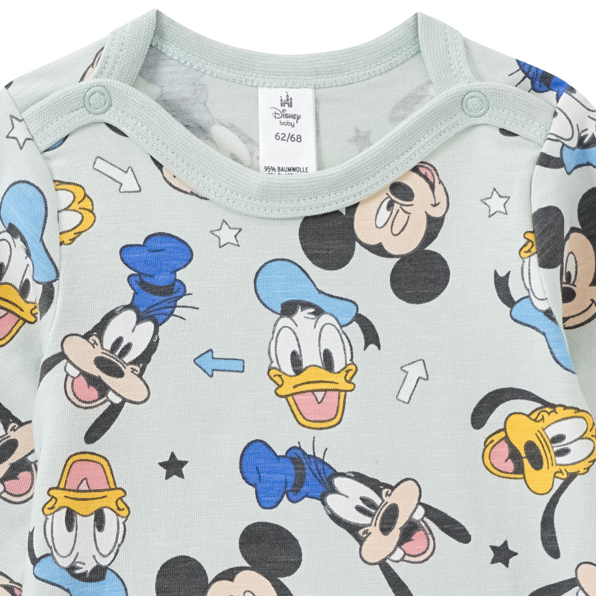 Topomini Disney Langarmbody mit Allover-Print mintgrün