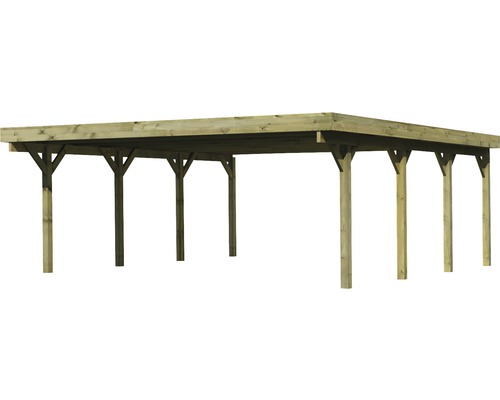 Dubbele carport Karibu Caan 2 variant A 598x670 cm drukgeïmpregneerd