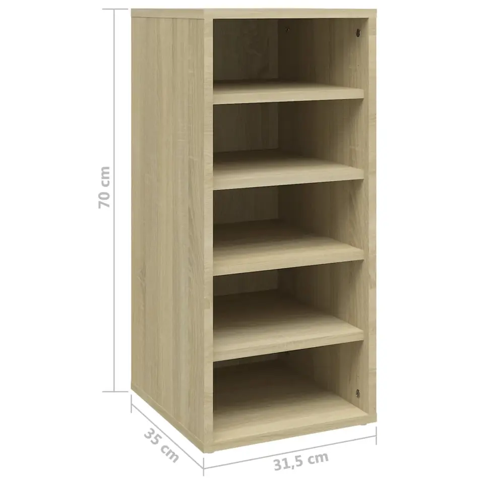 vidaXL - Schoenenkast - Bruin - Bewerkt hout - 31.5 x 35 x 70 cm
