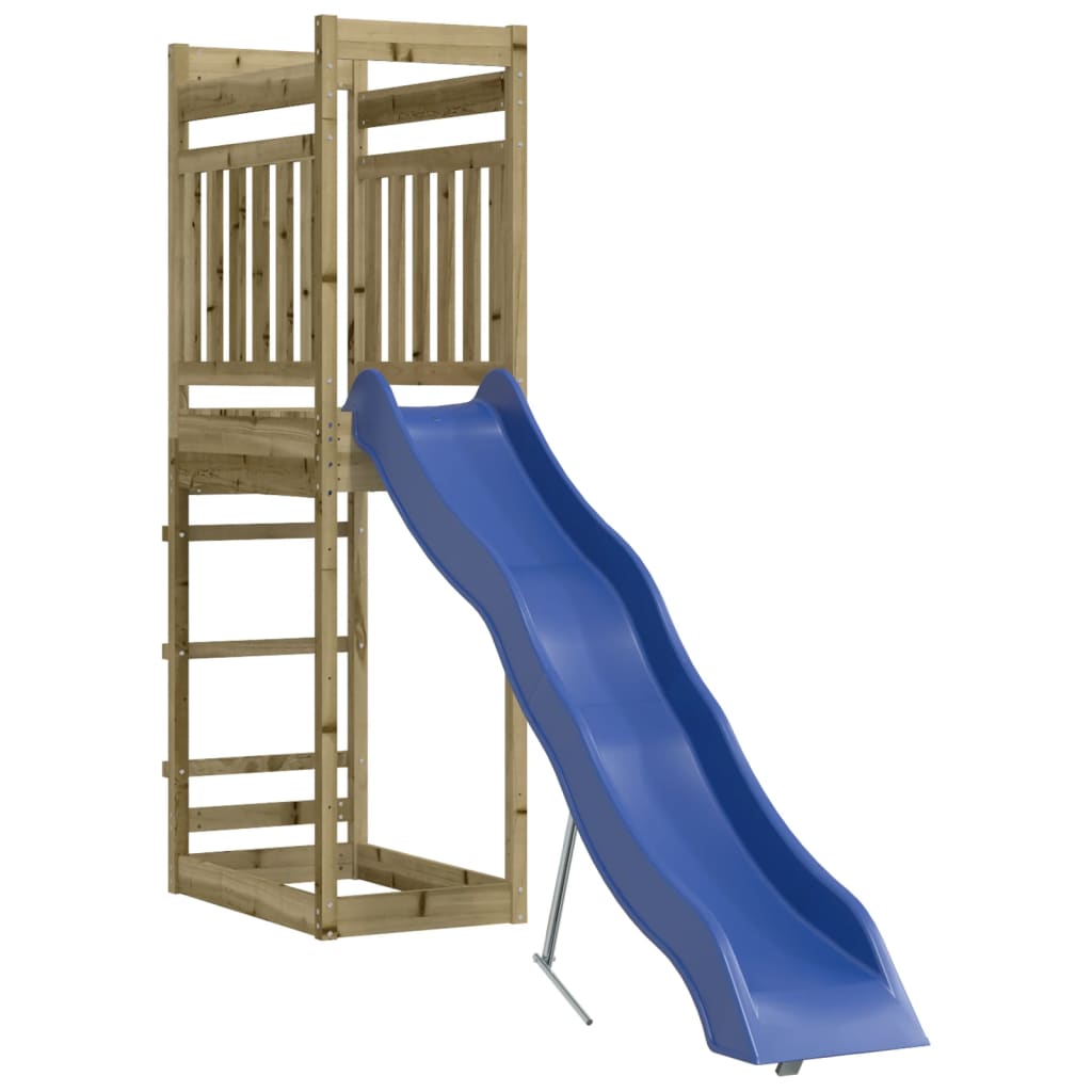 Aire de jeux d'extérieur balançoires toboggan portiques robuste jeux jardin 53 x 266 x 207 cm bois de pin imprégné