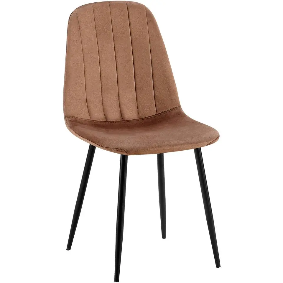 CLP Eetkamerstoel Baxter zwart Frame - Metaal - bruin