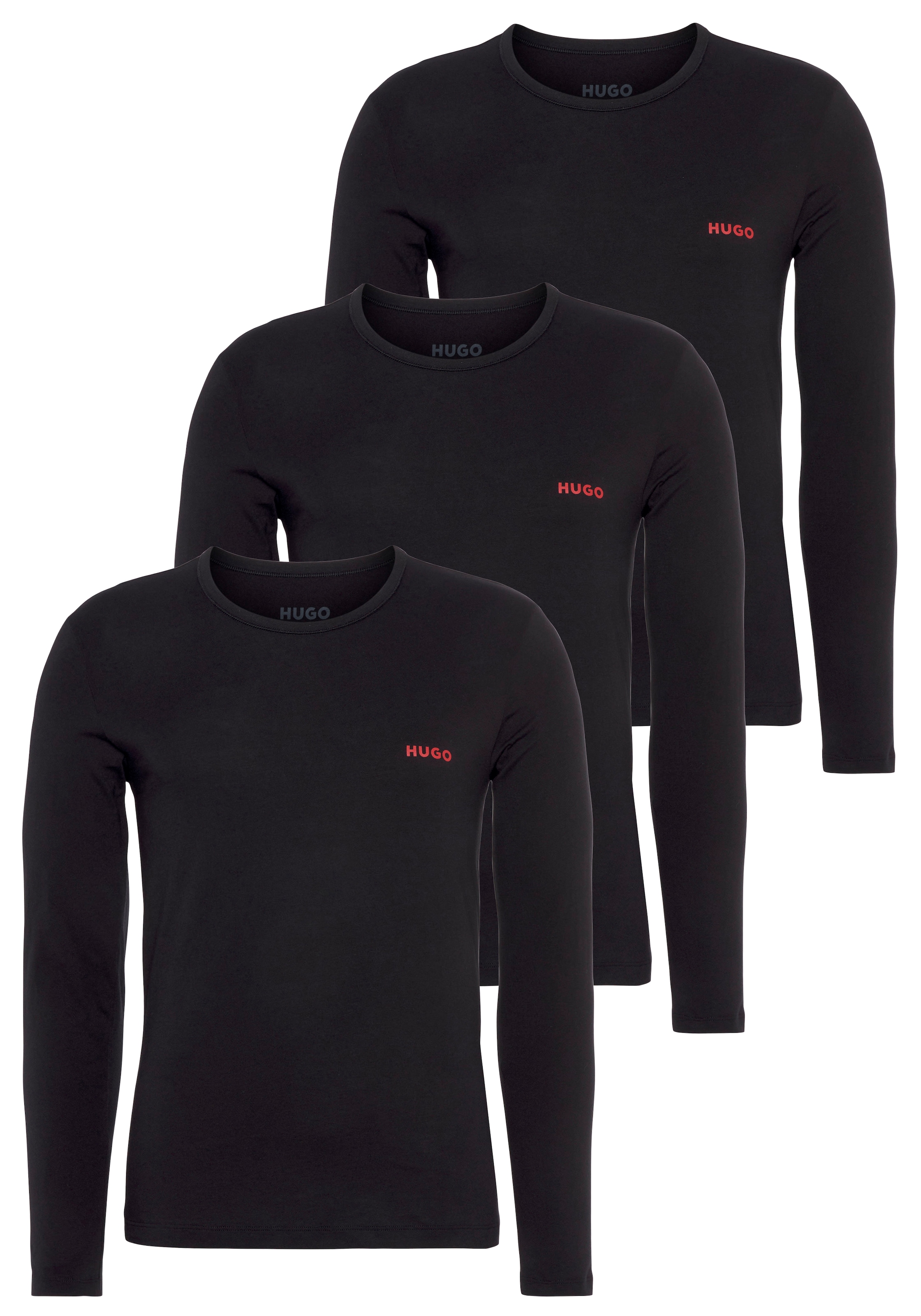 HUGO Underwear Langarmshirt »LS-SHIRT RN TRIPLET«, 3er Packer Set