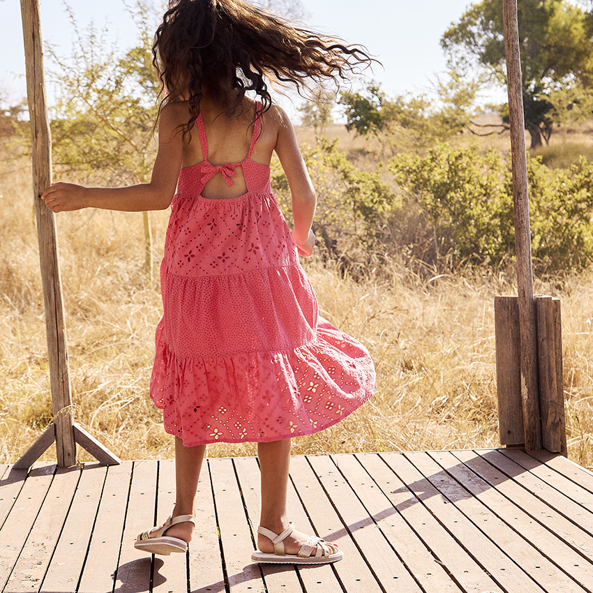 Robe sans manches à broderie anglaise pour fille