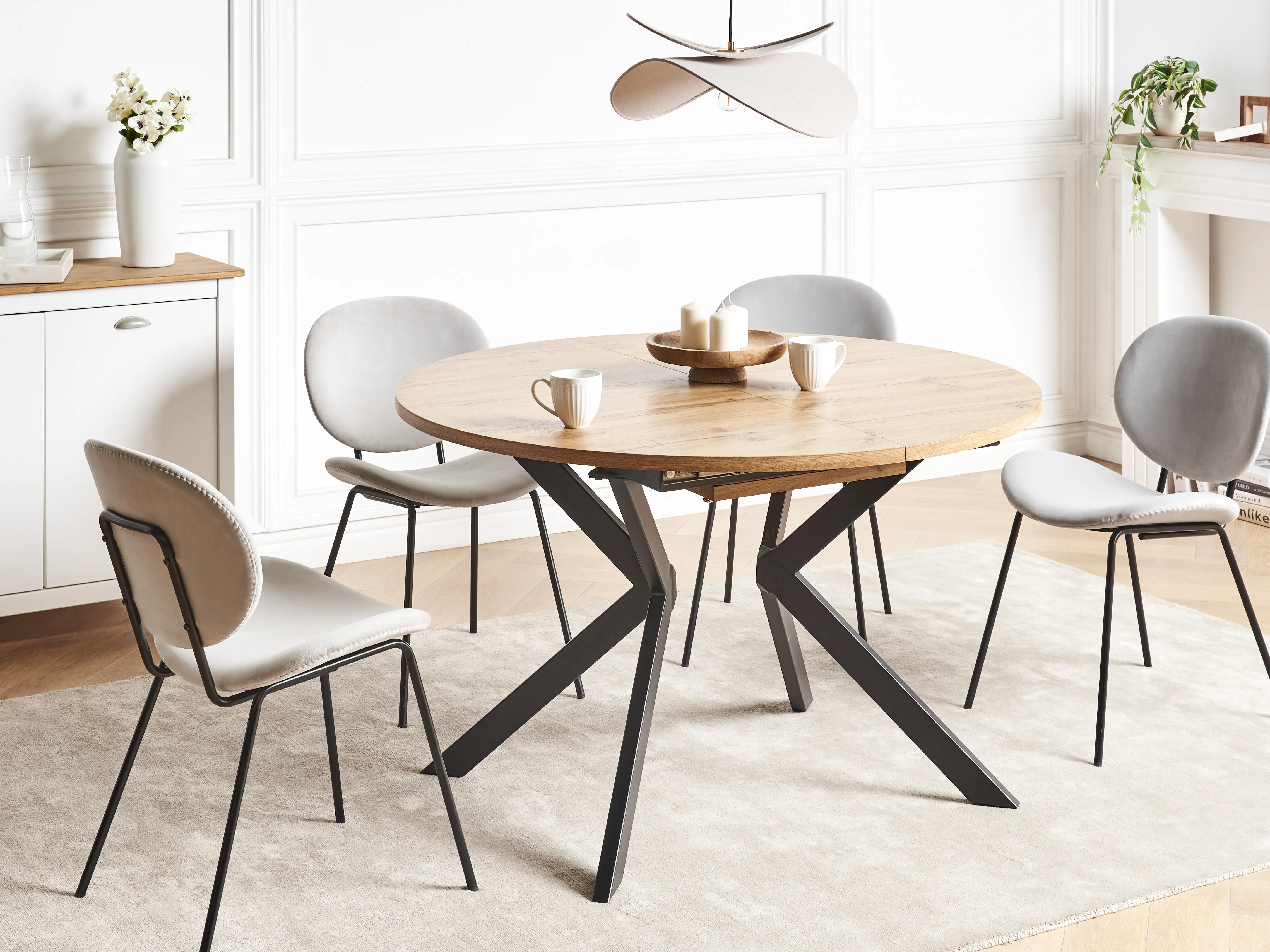 Eettafel uitschuifbaar CARLEA Lichtbruin 120 cm 120/160 cm