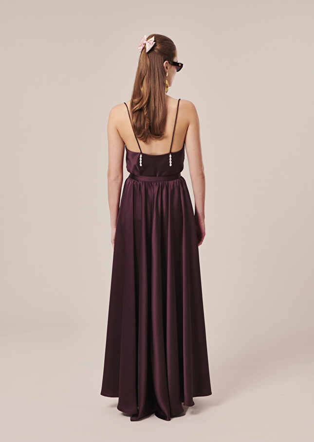 Jupe Joyamarron en satin fluide