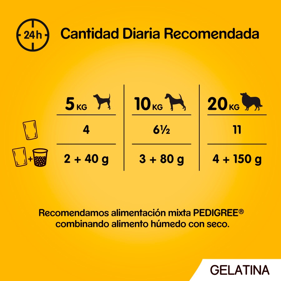 Pedigree Gelatina de Frango e Cordeiro em Sachês para Cães - Pacote com Vários