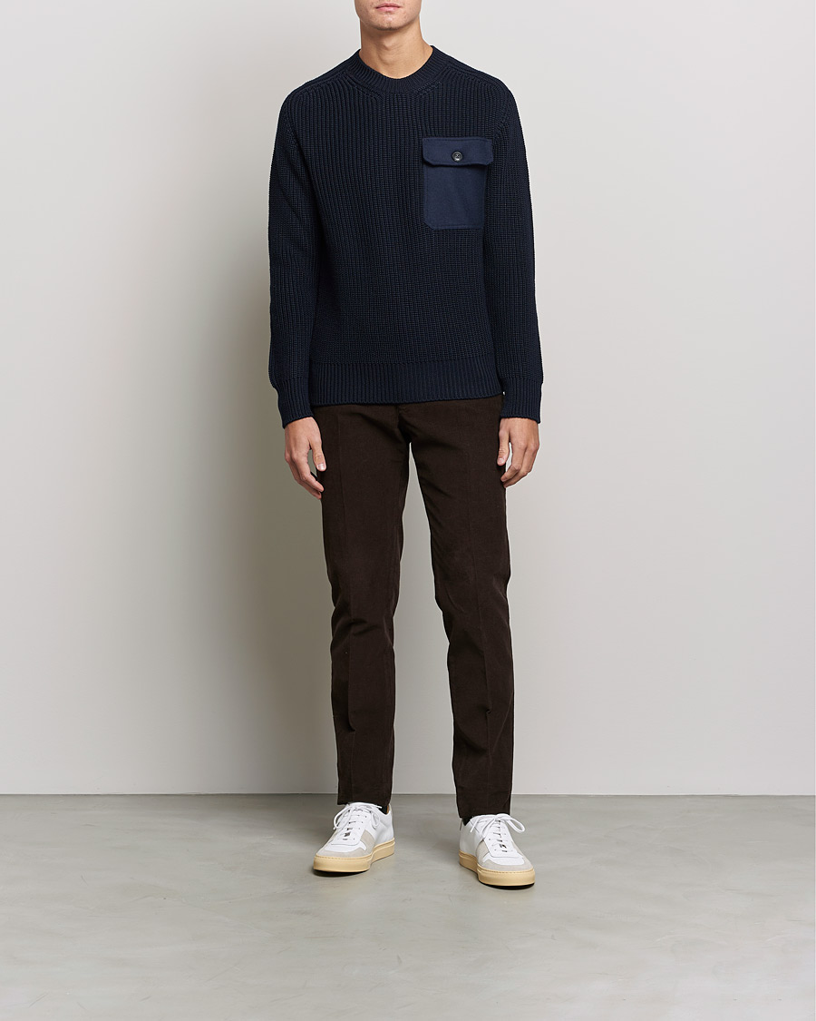 Altea Soft Wool Knitted Blazer Navy