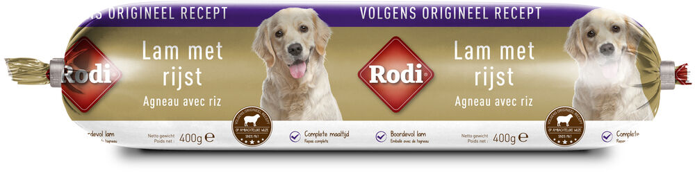 RODI Worst - Hondensnack - 400 Gram - rijst, lam