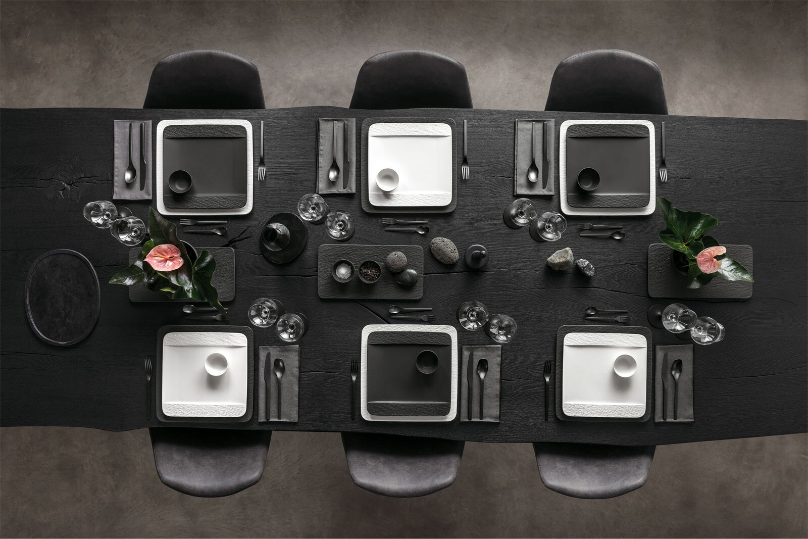 Villeroy & Boch Servierplatte MANUFACTURE ROCK grau/ schwarz